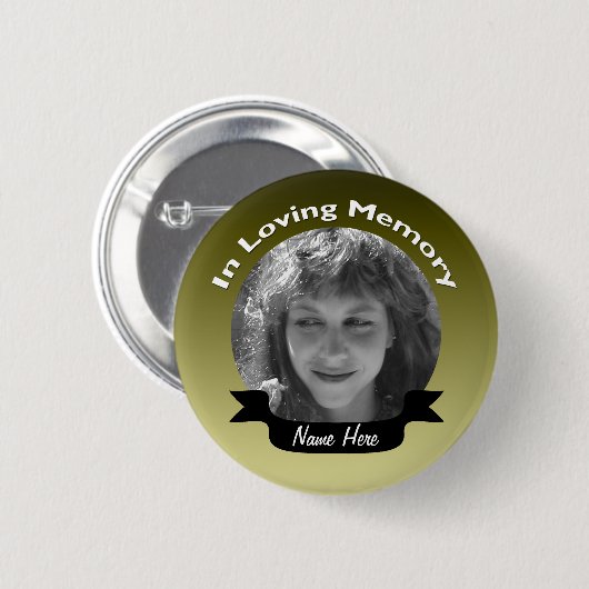 Gold farbiges Erinnerungsknopf-Abzeichen Button (Vorne & Hinten)