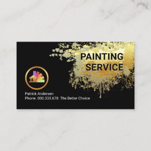 Gold-Farbspritzer-Malerservice Visitenkarte