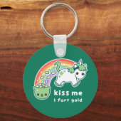 Gold Farting Unicorn Schlüsselanhänger (Vorderseite)