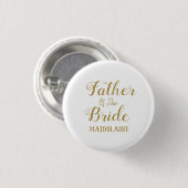Gold Father Of The Bride Button (Vorne & Hinten)