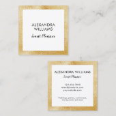 Gold Faux Foil Frame Event Planner Business Card Quadratische Visitenkarte (Vorne/Hinten)