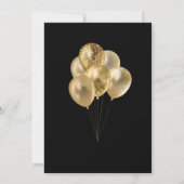 Gold Faux Glitter Balloon Birthday Party Einladung (Rückseite)