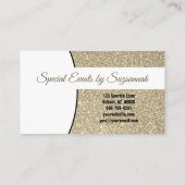 Gold Faux Glitter Custom Professional Head Shot Visitenkarte (Rückseite)