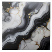Gold Faux Glitter Veined B&W Marble ID1180a Fliese (Vorderseite)