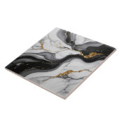 Gold Faux Glitter Veined B&W Marble ID1180c Fliese (Seite)