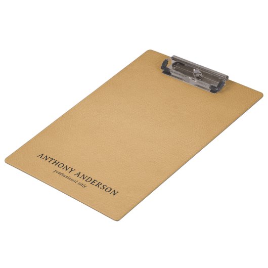 Gold Faux Leather Texture Design Klemmbrett (Schrägansicht)