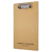 Gold Faux Leather Texture Design Klemmbrett (Links)