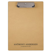 Gold Faux Leather Texture Design Klemmbrett (Vorderseite)