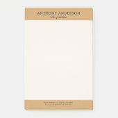 Gold Faux Leather Texture Design Post-it Klebezettel (Vorderseite)