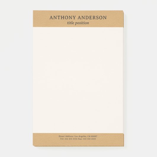 Gold Faux Leather Texture Design Post-it Klebezettel (Vorderseite)