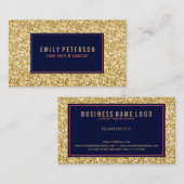 Gold-Fax-Glitzer mit schwarzen und korallenroten A Visitenkarte (Vorne/Hinten)