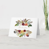 Gold Feather Boho geklappte Hochzeit Dankeschön-Ka Dankeskarte (Vorderseite)