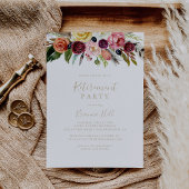 Gold Feather Boho Tropical Retirement Party Einladung