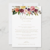 Gold Feather Boho Tropical Wedding Willkommensbrie (Vorderseite)