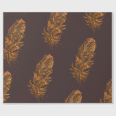 Gold Feather Geschenkpapier (Flach)