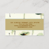Gold Feather Notary Strip Floral Visitenkarte (Rückseite)