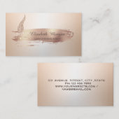 Gold Feather Rose Gold Brush Stroke Notar Visitenkarte (Vorne/Hinten)