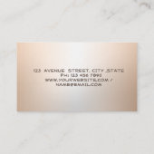 Gold Feather Rose Gold Brush Stroke Notar Visitenkarte (Rückseite)