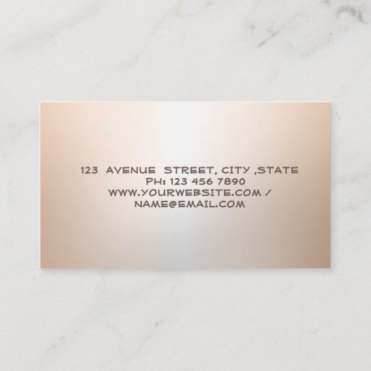 Gold Feather Strip Luminouse Notary Visitenkarte (Rückseite)