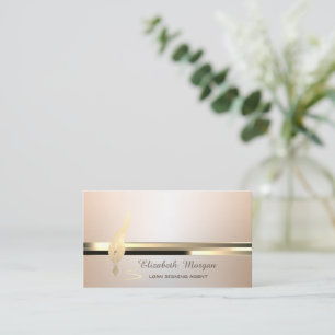 Gold Feather Strip Luminouse Notary Visitenkarte