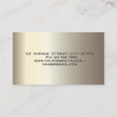 Gold Feather Stripe Champagne Notary Visitenkarte (Rückseite)