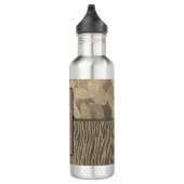 Gold Feathers Glitzer Zebra Print Monogram Edelstahlflasche (Rechts)