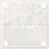 Gold Feathers Glitzer Zebra Print Monogram Glasuntersetzer (Rückseite)