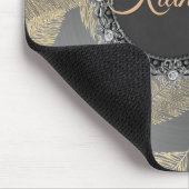 Gold Feathers on Sleek Silver Personalisiert Mousepad (Ecke)