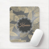 Gold Feathers on Sleek Silver Personalisiert Mousepad (Mit Mouse)