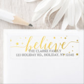 Gold Feed Handwriting Holiday Address Label (Insitu)