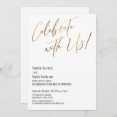 Gold feiern mit uns! Einfache Hochzeitsfeier Einladung (Vorne/Hinten)