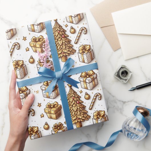 Gold Feiertag Geschenkpapier (Schenken)
