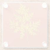 Gold Fern auf Korallen botanisch Glasuntersetzer (Rückseite)