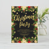 Gold Festivals Glitzer Weihnachten Corporate Black Einladung (Stehend Vorderseite)