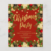 Gold Festivals Glitzer Weihnachten Corporate Red (Vorderseite)