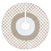 Gold Festive Hearts Tree Skirt Polyester Weihnachtsbaumdecke (Vorderseite)