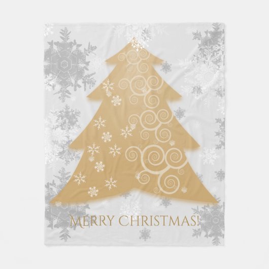 Gold festliche Weihnachtsbaum Fleece Blanket (Vorderseite)