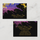 *~* Gold Fett Abstrakte Lila Wasserfarbe Luxe Visitenkarte (Vorne/Hinten)