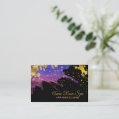 *~* Gold Fett Abstrakte Lila Wasserfarbe Luxe Visitenkarte (Stehend Vorderseite)