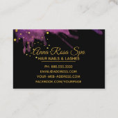 *~* Gold Fett Abstrakte Lila Wasserfarbe Luxe Visitenkarte (Rückseite)