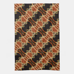Gold Feuer Rüschen Batik Küchen Teetuch Geschirrtuch