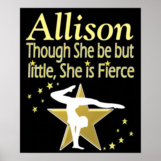 GOLD FIERCE GYMNAST PERSONALISIERT POSTER (Vorne)