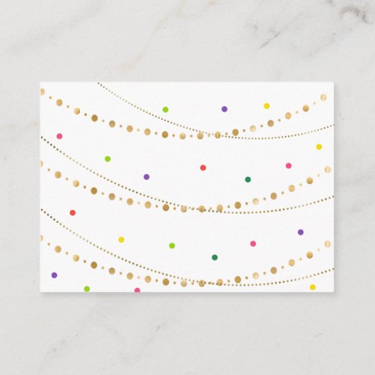 Gold Fiesta Cactus Baby Duwer Diaper Raffle Begleitkarte (Rückseite)