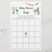 Gold Fiesta Cactus Baby Shower Bingo Game (Vorderseite)