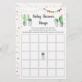 Gold Fiesta Cactus Baby Shower Bingo Game (Vorne/Hinten)