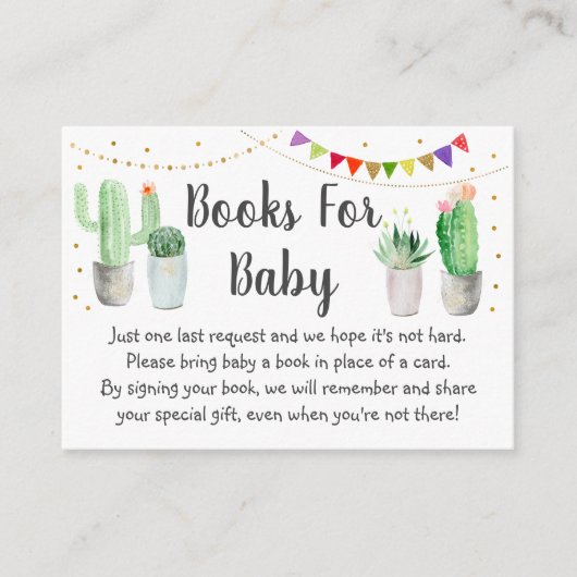 Gold Fiesta Cactus Baby Shower Buy Request Begleitkarte (Vorderseite)