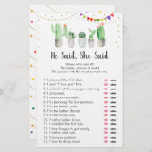 Gold Fiesta Cactus sagte er sagte, sie sagte Spiel (Vorne/Hinten)