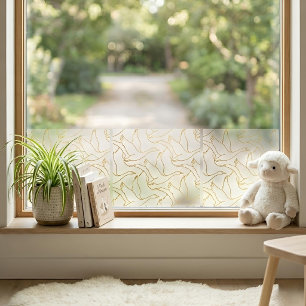 Gold-Filigran Art Deco   Gans Antique Creme Fensteraufkleber