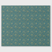 Gold-Filigran Art Deco | Sperling Tealblau Geschenkpapier (Flach)