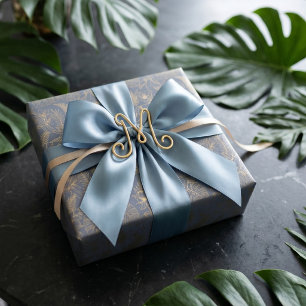 Gold-Filigran Art Deco   Tukan-Anwesen Grau Set vo Geschenkpapier Set